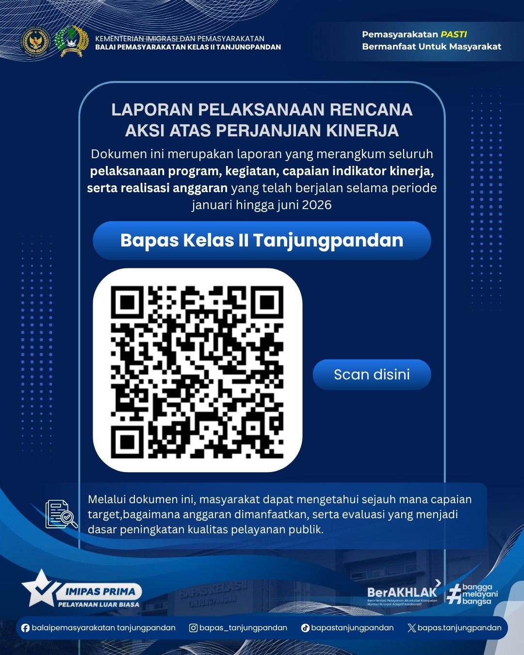 Dokumen Perencanaan dan Pelaporan Kinerja Bapas Kelas II Tanjungpandan